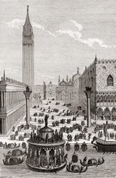 Blick auf den Markusplatz, Venedig, Italien